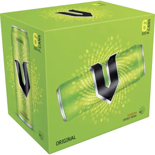 6 x 330ml pack V energy drinks