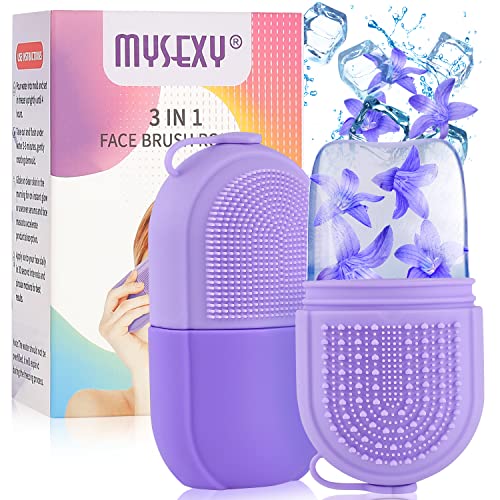 MYSEXY Ice Roller for Face & Eye, Beauty Facial Ice Rollers Ice Holder Mold Face Puffiness Relief Massage Skin Care Tools for Brighten Lubricate Shrink Pores Remove Fine Lines (Purple) - 1 Count (Pack of 1) - Purple