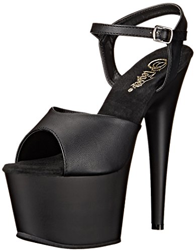 Pleaser ADORE-709 Blk Faux Leather/Blk Matte - Blk Faux Leather Blk Matte