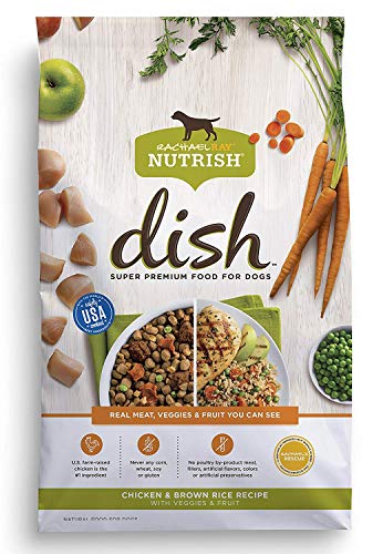Rachael Ray Nutrish Dish Premium Natural Dry Dog Food with Added Vitamins, Minerals & Taurine, Chicken & Brown Rice Recipe with Veggies & Fruit, 11.5 Pound Bag - Chicken & Brown Rice - 184 Ounce (Pack of 1)