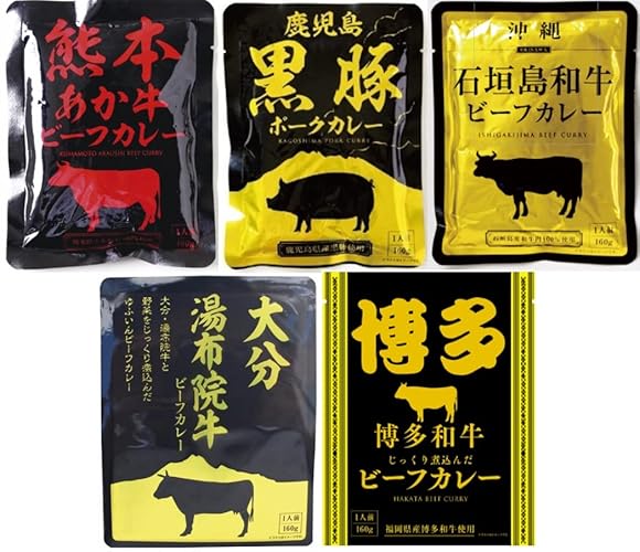 JAPANESE CURRY SAMURAI Japanese instant Pork & Beef Curry Sauce 5 types Assortment
