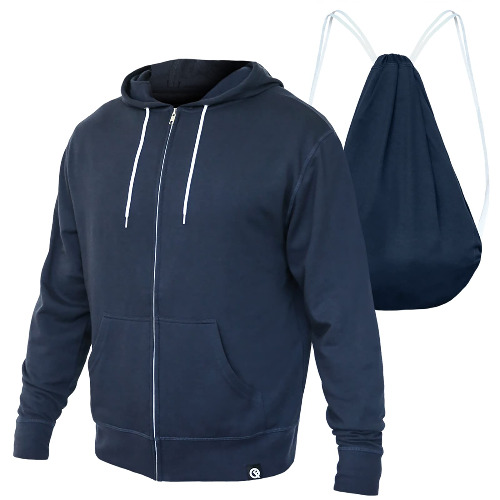 Quikflip 2-in-1 Reversible Backpack Hoodie (As Seen on SHARK TANK) Unisex Full-Zip Hero Hoodie Lite - Midnight Navy 3X-Large