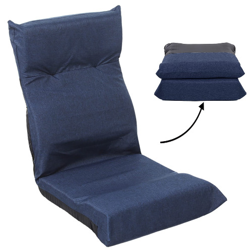 FLOGUOR Floor Chairs with Back Lumber Support for Adults, Adjustable Floor Seat for Video Gaming Meditation Living Room Bedroom Purpose, Portable Lightweight, 6 Positions, 128DB - Blue