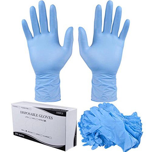 1000 count Blue Nitrile Powder Free Disposable Gloves (Small) - S (Pack of 1000)