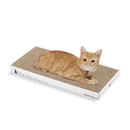 Cardboard Scratcher Pad Scratching post:Smartbean Cat Scratch Pad,Cat Scratching Post with Durable&High Density Cardboard, Indoor Toy for Cat, Double-sided Design For double life (16.5x7.9x1.2 inches) - Scratch Pad - 1 pc