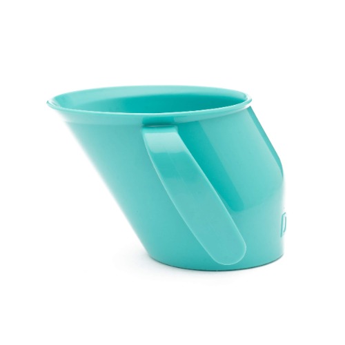 Doidy Cup - Training Sippy Cups voor peuters en baby's - Uniek schuin ontwerp Twee handgrepen Babybeker - Geweldige speenbeker voor melk, water en sap - Gebruik van 3-6 maanden tot peuter (Turquoise)