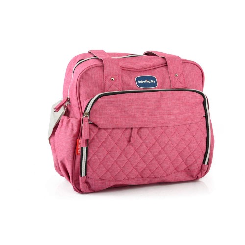Praktische Luiertas / Baby Verzorgingstas INCLUSIEF Verschoningsmatje en Flessenhouder - Schoudertas / Rugzak Luiertas met lange hengsels en veel vakken - Grote opberg Capaciteit - Luiertassen Meisjes - Kleur Roze - Decopatent