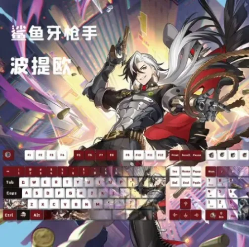 Honkai: teclas Star Rail, teclas con tema de alféizar, teclas de juego de Anime, 128 teclas, PBT DYE SUB Cherry MX Switch para teclado mecánico