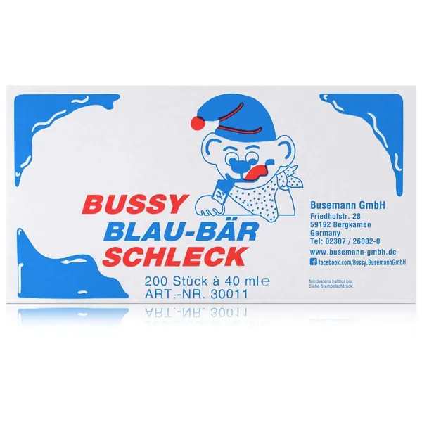 Bussy Schleck Drinks Blau Bär Waldbeer blau 200er Pack 200 x 40ml, Waldbeere, 8000 milliliter - 