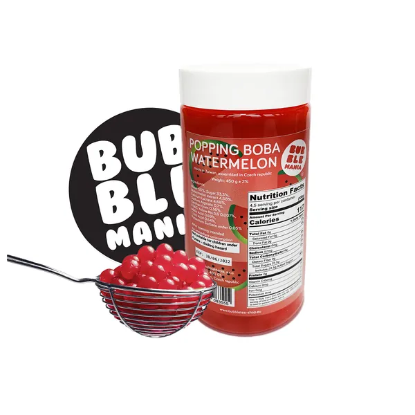 Popping boba Fruchtperlen für Bubble Tea Wassermelone (450 g) - 