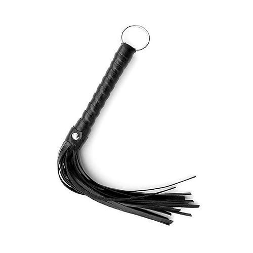 Jagowa Whip Prop, Black Whip Prop Novelty Leather Pole Play Whip for Catwoman Fancy Dress Cosplay, Equestrian Riding Whip Crops for Horses Riding Show, 30cm