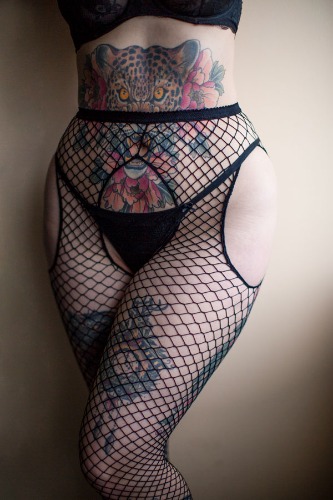 Plus Size Industrial Net Suspender Tights | Default Title