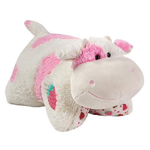 Pillow Pets 30” Jumboz Sweet Scented Strawberry Milkshake Cow Stuffed Animal Plush Toy