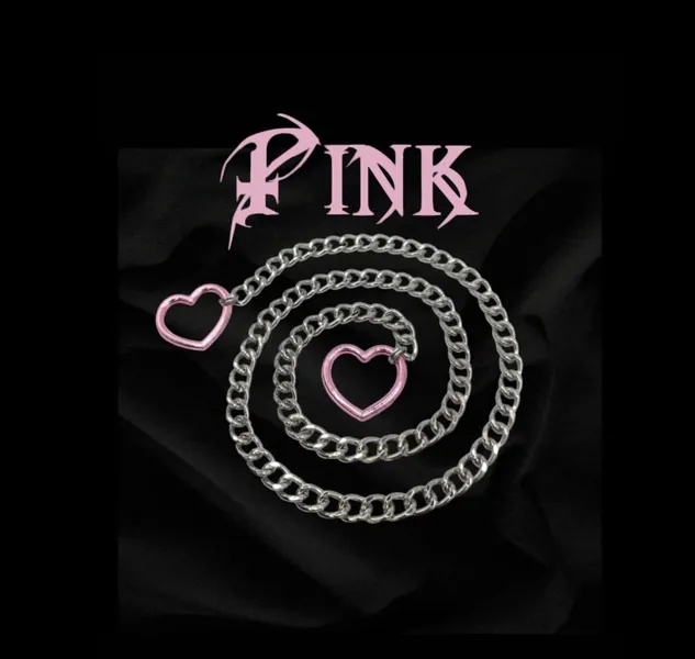 Heart Slip Chain Necklaces - Pink