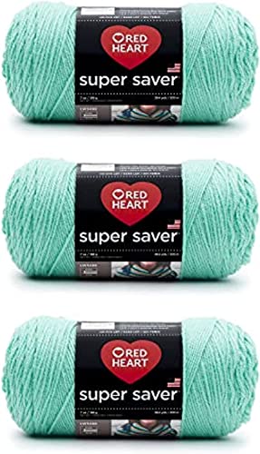 Red Heart Super Saver Aruba Sea Yarn - 3 Pack of 198g/7oz - Acrylic - 4 Medium (Worsted) - 364 Yards - Knitting/Crochet - 3-pack - Aruba Sea