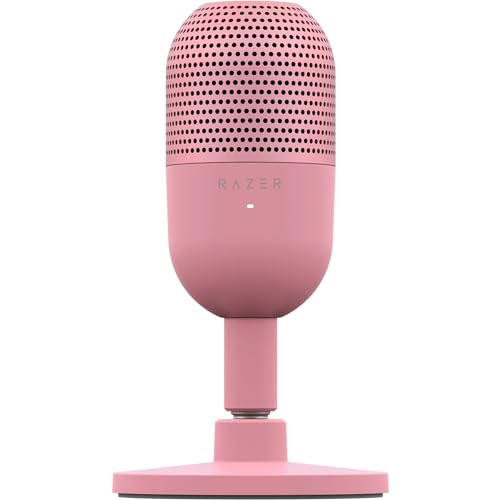 Razer Seiren V3 Mini USB Microphone: Condenser Mic - Supercardioid Pickup Pattern - Tap-to-Mute Sensor with LED Indicator - Shock Absorber - Ultra Compact - PC, Discord, OBS Studio, XSplit - Quartz - Quartz Pink