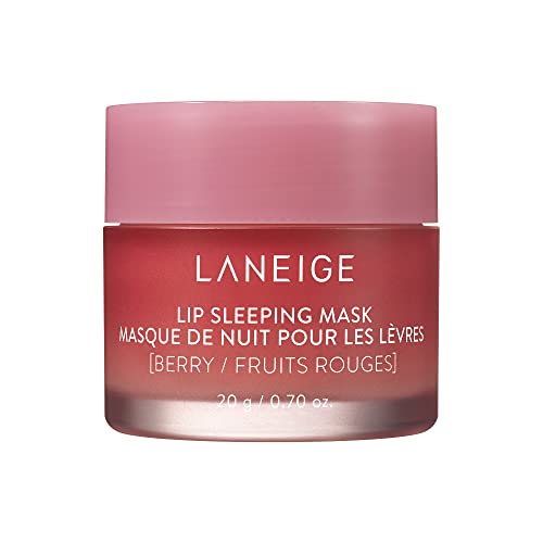 LANEIGE Lip Sleeping Mask: Nourish, Hydrate, Vitamin C, Murumuru & Shea Butter, Antioxidants, Flaky, Dry Lips - Berry