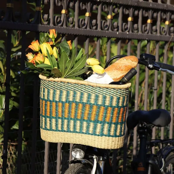 Bicycle basket AMSTERDAM, steppe grass, handmade unique pieces, color request possible!