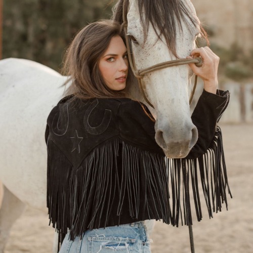 Urban Cowgirl Retro Biker- Black | X-Small