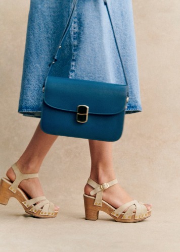 Isabelle Clogs - Sandstone - Split cowhide leather - Sézane