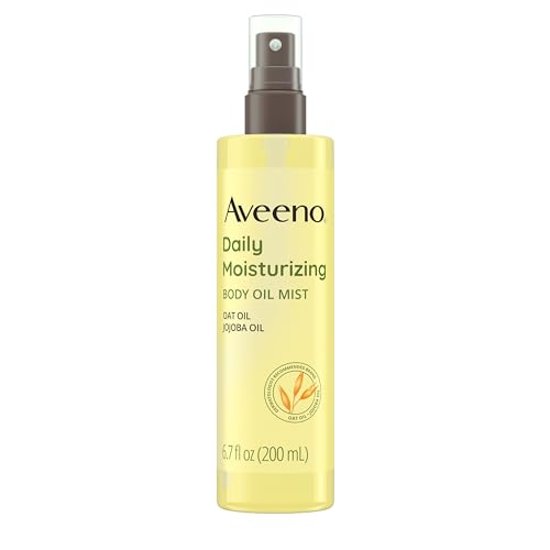 Aveeno Daily Moisturizing Dry Body Oil Mist with Oat and Jojoba Oil for Dry, Rough Sensitive Skin, Nourishing & Hypoallergenic Body Spray, Paraben-, Silicone- & Phthalate-Free, 6.7 fl. oz - 6.7 Fl Oz (Pack of 1) - Oil