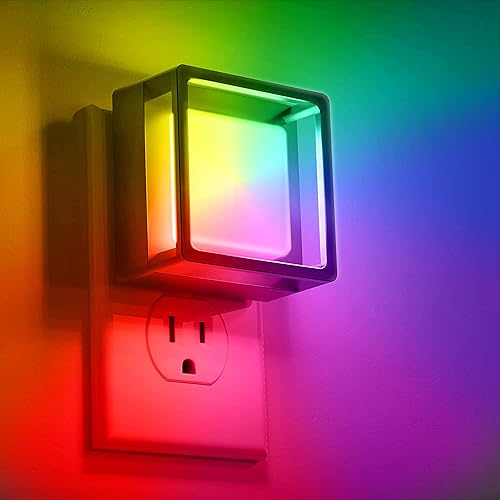 DORESshop [2 Pack], Color Changing Baby Night Light, Plug Into Wall, Dusk to Dawn Sensor for Kids Room, Nursery, Bedroom, Kitchen, Hallway - Multicolor