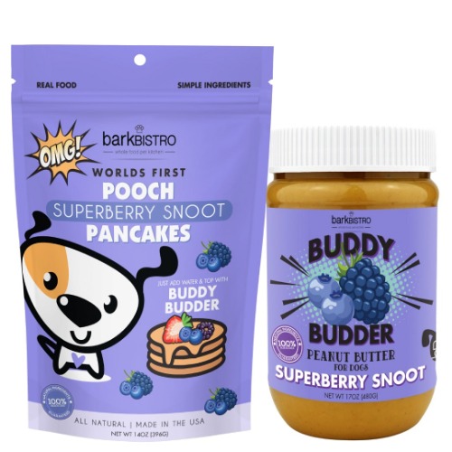SUPERBERRY SNOOT POOCH PANCAKES + BUDDY BUDDER (bundle) -- 100% natural Dog Pancakes, Made in USA