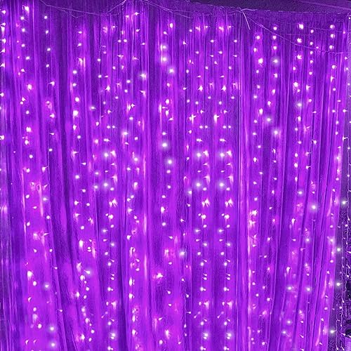 Twinkle Star, 6 Inches Indoor Outdoor, LED String Light for Christmas Wedding Party Home Garden Bedroom Outdoor Indoor Wall Decoration (Purple) - Purple - 300 LED