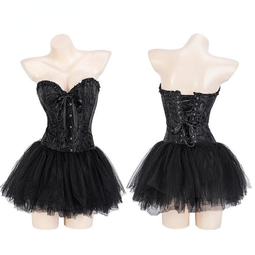 Dark Angel Corset Lingerie Set - Top & Skirt