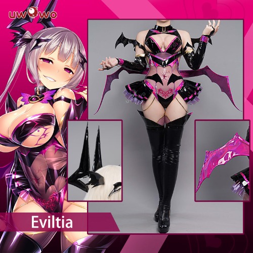 【In Stock】Uwowo Original Character: Eviltia Avelukia Figure Pink Succubus Sexy Cosplay Costume - S
