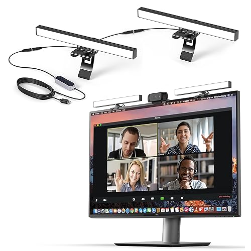 HumanCentric Video Conference Lighting - Webcam Light for Streaming, LED Monitor and Laptop Light for Video Conferencing, Zoom Lighting for Computer, Replaces Ring Light for Zoom Meetings, Double Kit - 2 - Double Light