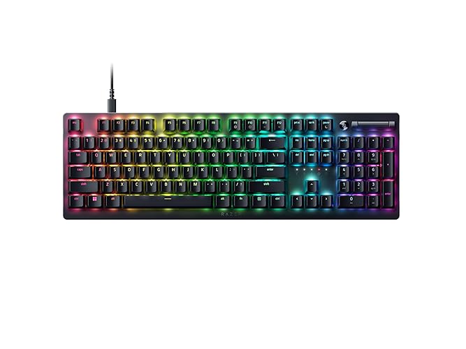 Razer DeathStalker V2 Pro (Red Switch) - Wireless Low-Profile Optical Gaming Keyboard (Linear Optical Switches, HyperSpeed Wireless, Bluetooth 5.0, Laser-Etched Keycaps) UK Layout | Black - UK Layout - DeathStalker V2 Pro - Red Linear Switch