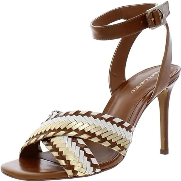 Vince Camuto Womens Ambrinna Leather Open Toe Ankle Strap