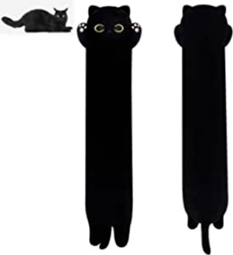 MUFEIRUO Long Cat Plush Long Plush Body Toy, Cute Long Cat Stuffed Animals Soft Long Cat Plushie, Black Cat Plush Kawaii Cartoon Stuffed Cat Toys for Kids Birthday Christmas Valentines Day Gifts - Black 50cm