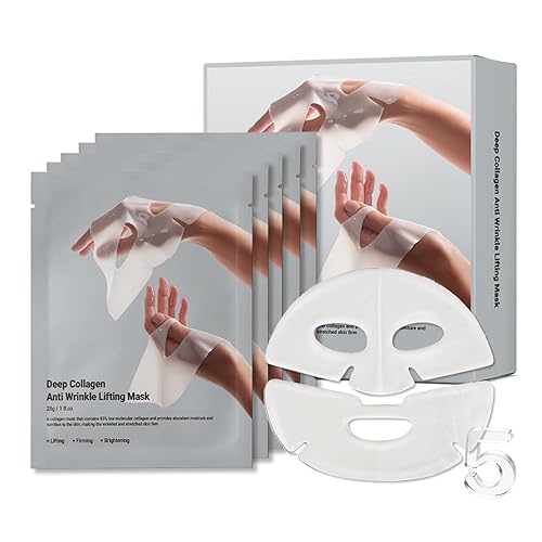 Collagen Face Mask Overnight, 5 PCS Collagen Mask Overnight, Collagen Overnight Mask, Face Masks Beauty, Collagen Deep Hydrating Overnight Mask Korean Skincare (L-5 pcs) - L-5 pcs