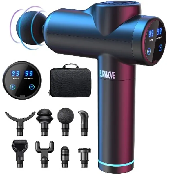 Massagepistole Massage Gun für Nacken Schulter Tiefen Massagegerät mit 99 Geschwindigkeiten 8 Massageköpfen Elektrisches Handmassagegerät 2550 mAh LED Anzeige Touchscreen