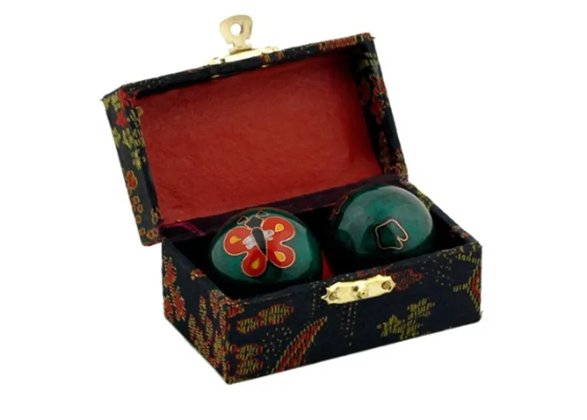 QiGong Klangkugel 1 Paar mit Klangwerk, Meditation Kugel, Yin Yan, Qi-Gong-Kugel 1 Paar Ø 3,5 cm