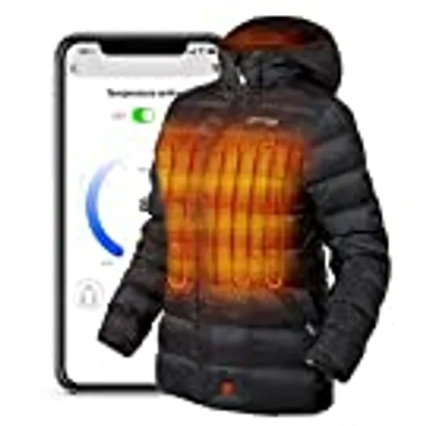 Venture Heat PRO+ 26W Bluetooth Down Heated Jacket with Battery Pack Included - App Control and 12V Dual Battery Ready