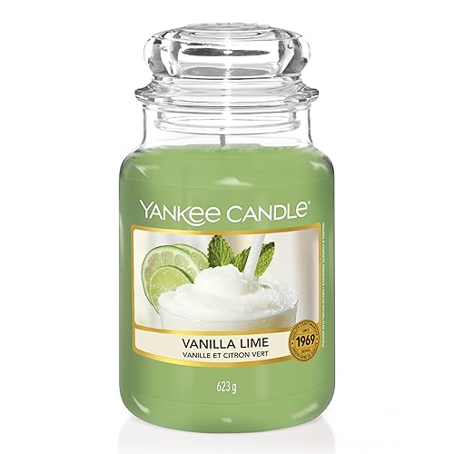 Yankee Candle Candela Profumata In Giara Grande, Calce Alla Vaniglia, Durata Fino A 150 Ore, ‎Calce Alla Vaniglia, ‎10.7 x 10.7 x 16.8 cm, 623 grammi - Vaniglia Lime