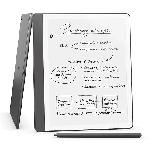 Nuovo Amazon Kindle Scribe (16 GB) | Schermo ridisegnato con bordi uniformi, scrittura diretta su libri e documenti | Penna premium inclusa | Grigio tungsteno - Grigio tungsteno - 16 GB