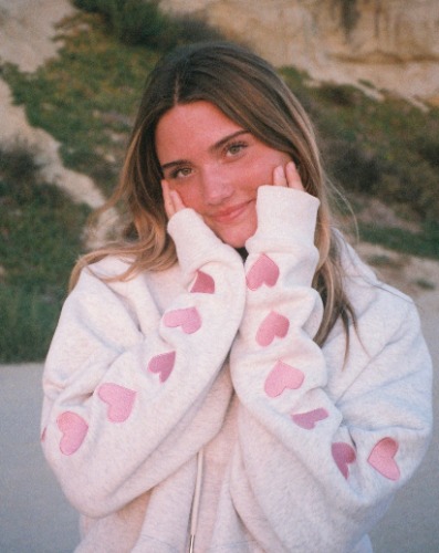 "Heart on My Sleeve" Oversized Lux Hoodie in Heather Gray | Small