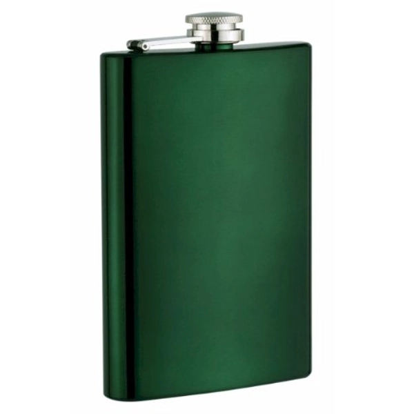 Top Shelf Flasks 8 oz Hip Flask - Screw-On Leak Proof Cap - Gifts for Men - Groomsmen Gift - 1-PACK in Green