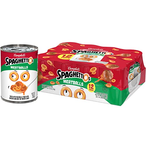 SpaghettiOs Canned Pasta with Meatballs, 15.6 oz Can (Pack of 12) - 15.6 Ounce (Pack of 12)