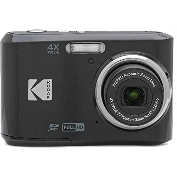 KODAK PIXPRO FZ45-BK 16MP Digital Camera 4X Optical Zoom 27mm Wide Angle 1080P Full HD Video 2.7" LCD Vlogging Camera (Black)