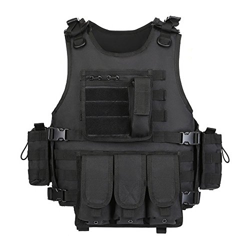 GZ XINXING Tactical Airsoft Paintball Vest - Small-XX-Large - Black