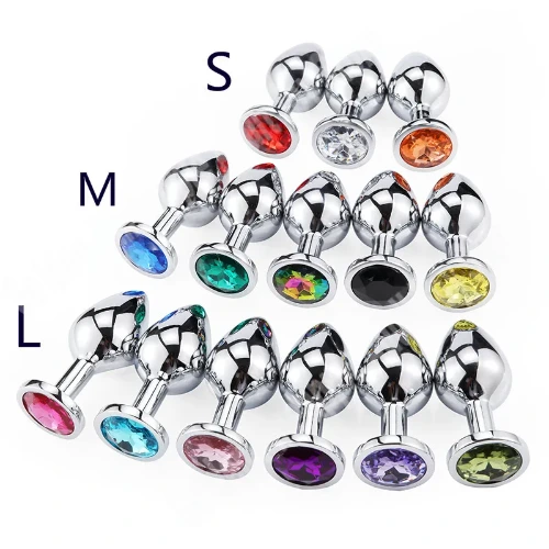 Metal Anal Plug Stainless Steel Butt Plug With Jewelry Colorful Crystal Anus Plug Anal Bead Adults Sex Toys for women Adult Game - AliExpress 