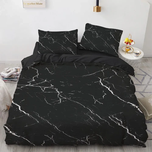 Marble King Queen Duvet Cover Cool Black and White Texture Pattern Bedding Set for Teens Adults 2/3pcs Polyester Quilt Cover - AliExpress 