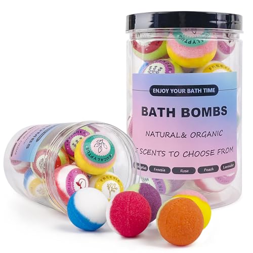 Bath Bombs Gift Set, 15PCS Bath Bombs for Women, 100% Natural Spa Experience, 5 Luxurious Scents, Best Gift for Mother’s Day - 15 bath bombs