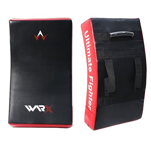 WARX Kick Shield Muay Thai Kickboxing, 60CM Large Heavy Curved Kicking Striking Body Pad, Punching Foot Target MMA Boxing Training, 3 Padded Handles, Martial Arts Karate TKD Taekwondo (ONE PAD ONLY)