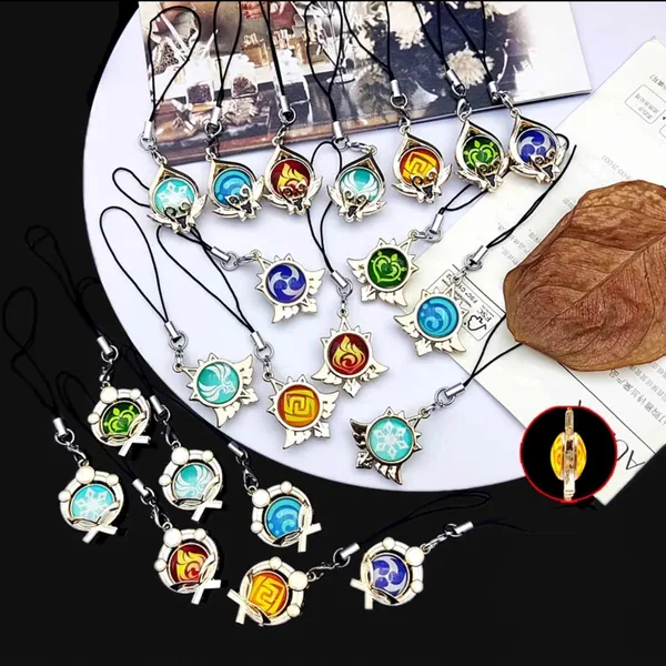 Genshin Impact Vision Phone Charm Genshin 7 Elements Phone Lanyard Pendant - Liyue / Anemo